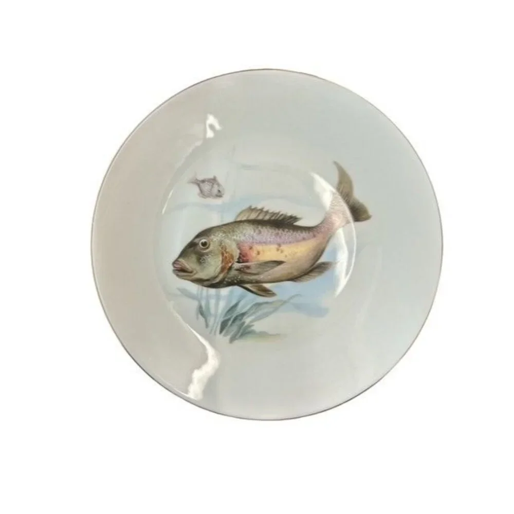 Set Of 6 Vintage Neiman Marcus Germany 9.5" Fish Plates. - Picture 5 of 8
